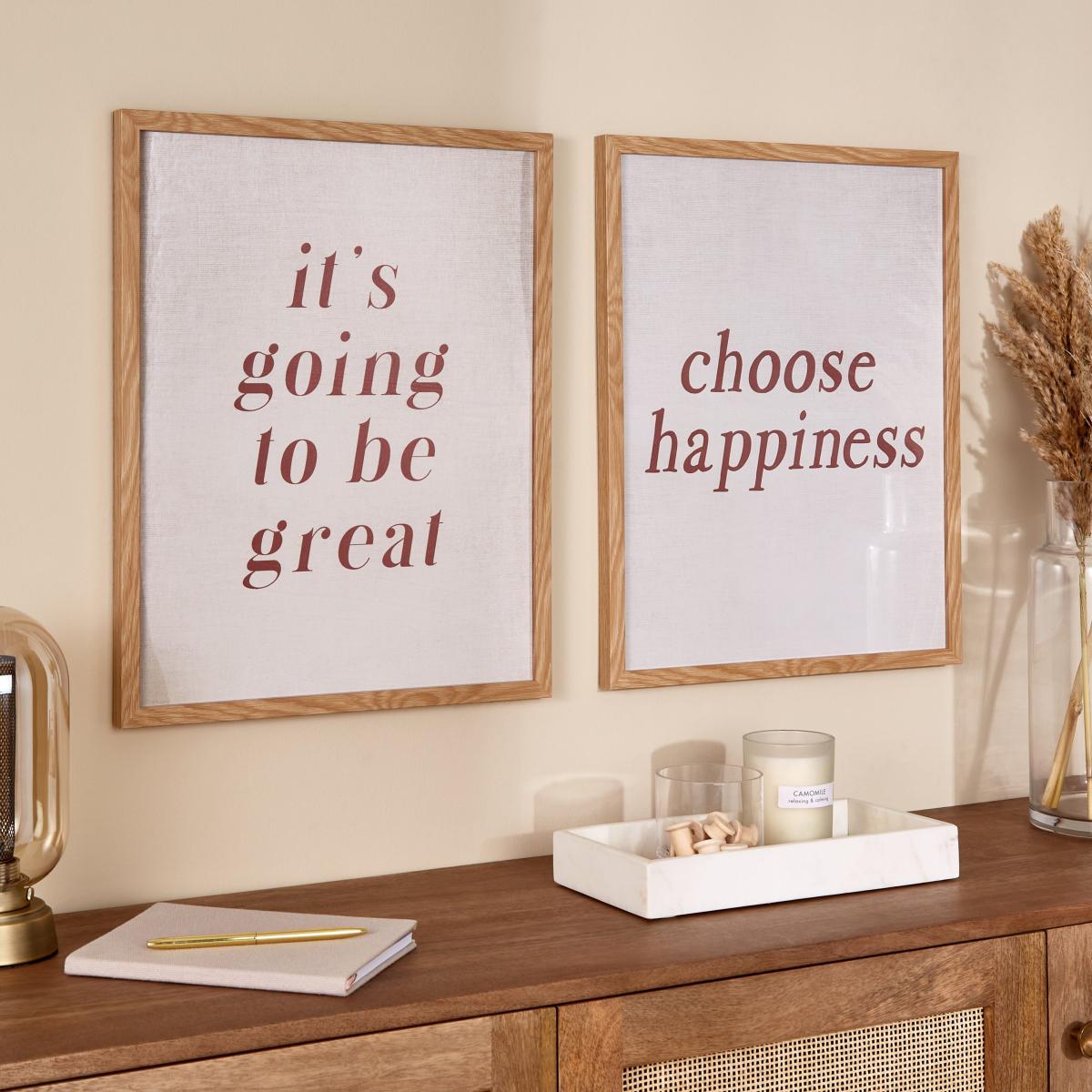 Set of 2 Positive Quotes Famed Prints Faye Neutral – image 1