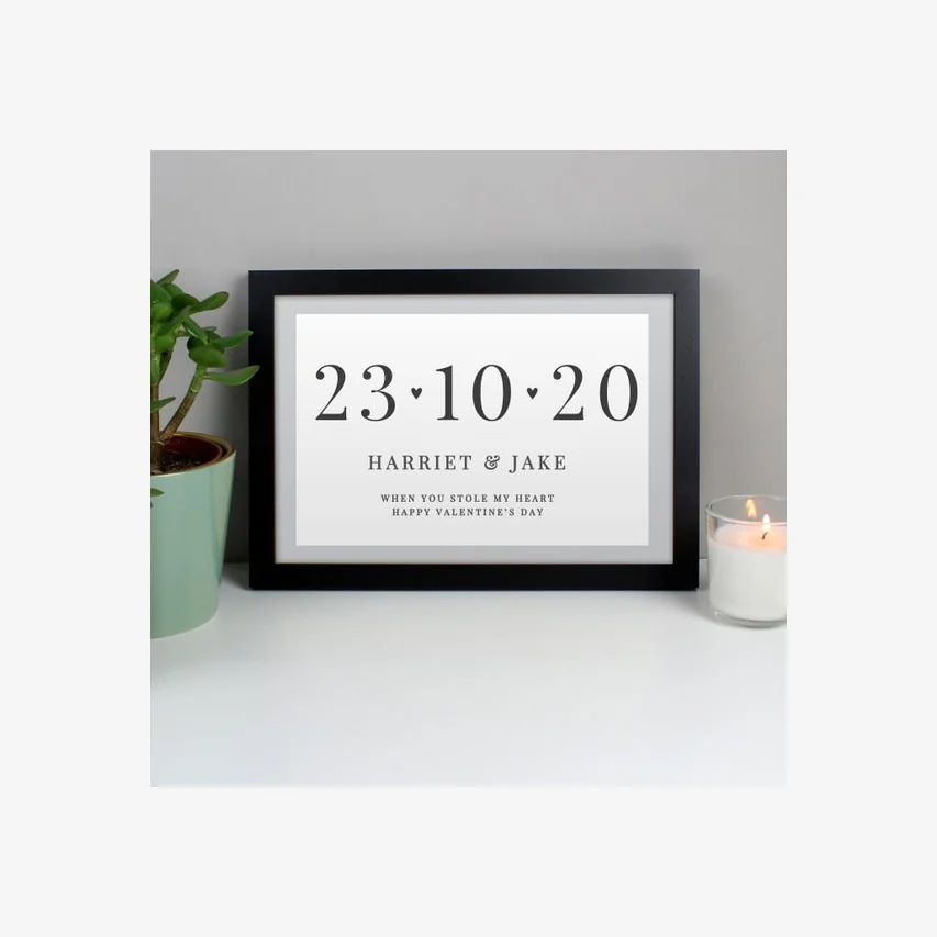 Personalised Special Date Framed Print White