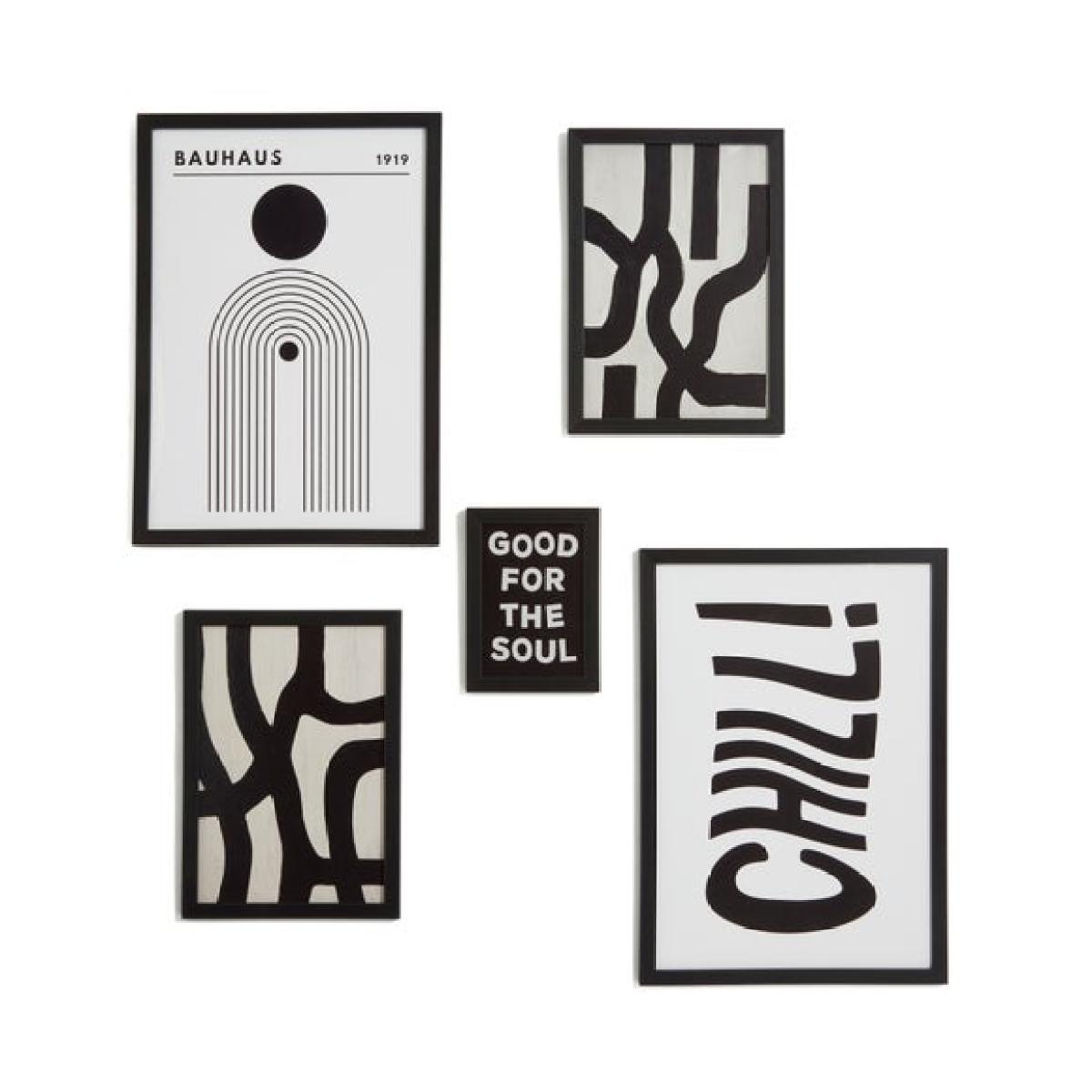 Set of 5 Monochrome Framed Prints – image 3