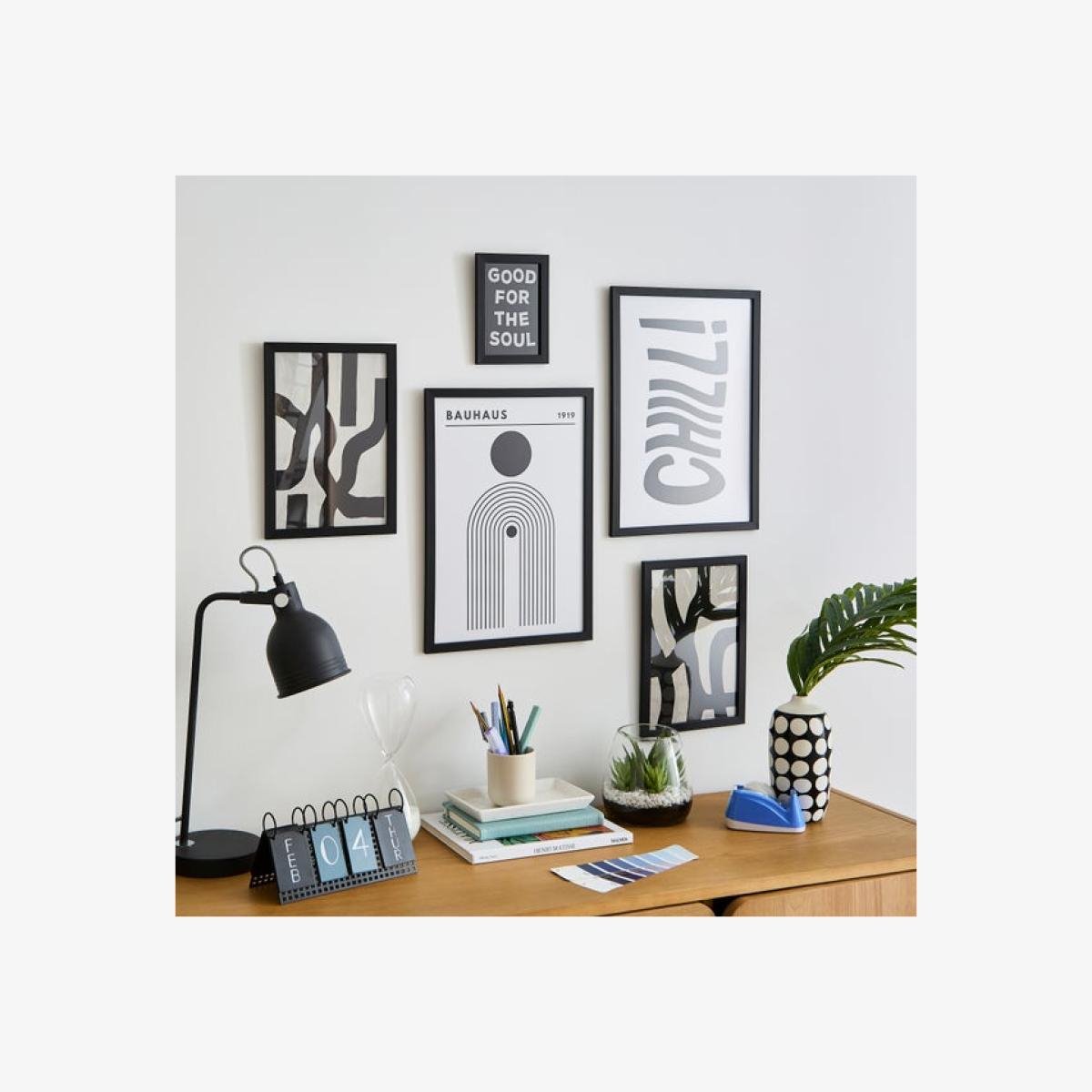Set of 5 Monochrome Framed Prints – image 1