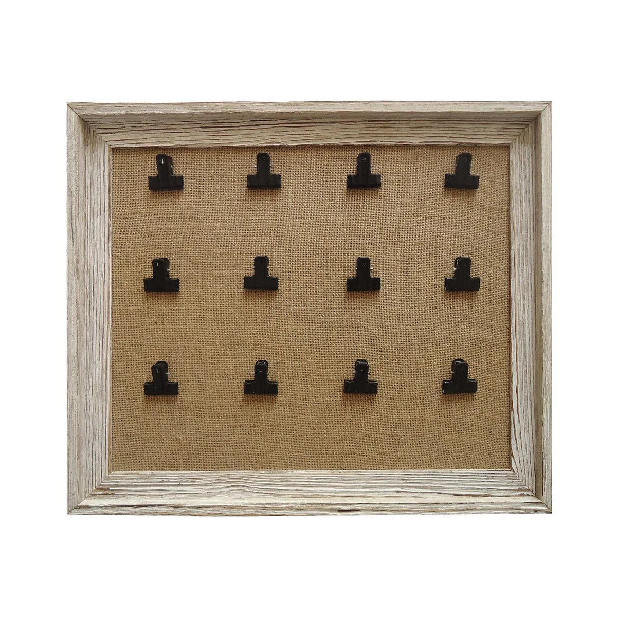 Wooden Bulldog Clip Memo Board Light Brown – image 1