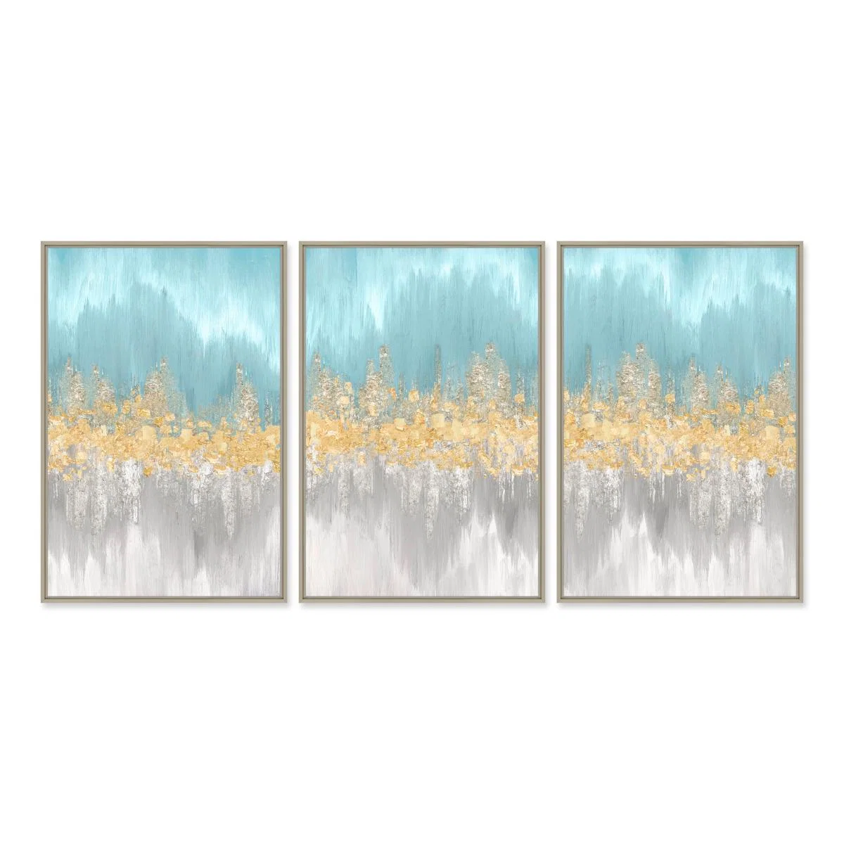 Wavelengths by Eva Watts Set of 3 Framed Canvases MultiColoured – image 2