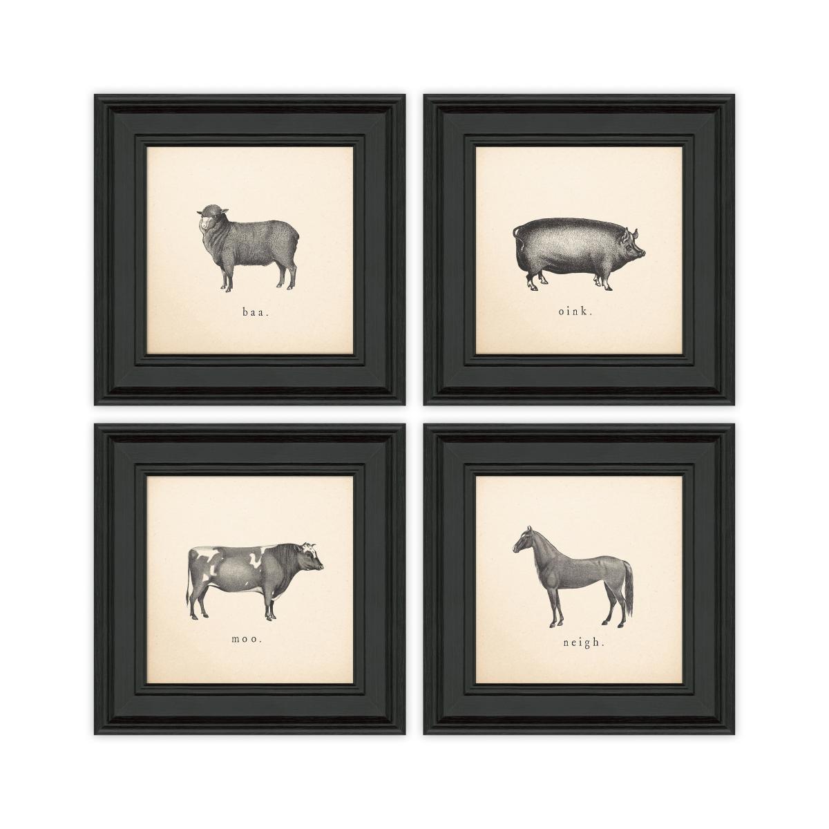 Set of 4 Down By The Farm Framed Prints – image 2