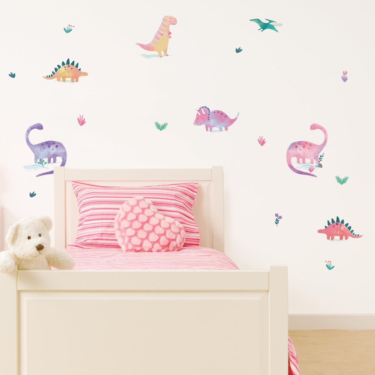 Dinosaur Pink Medium Wall Stickers Pink – image 1