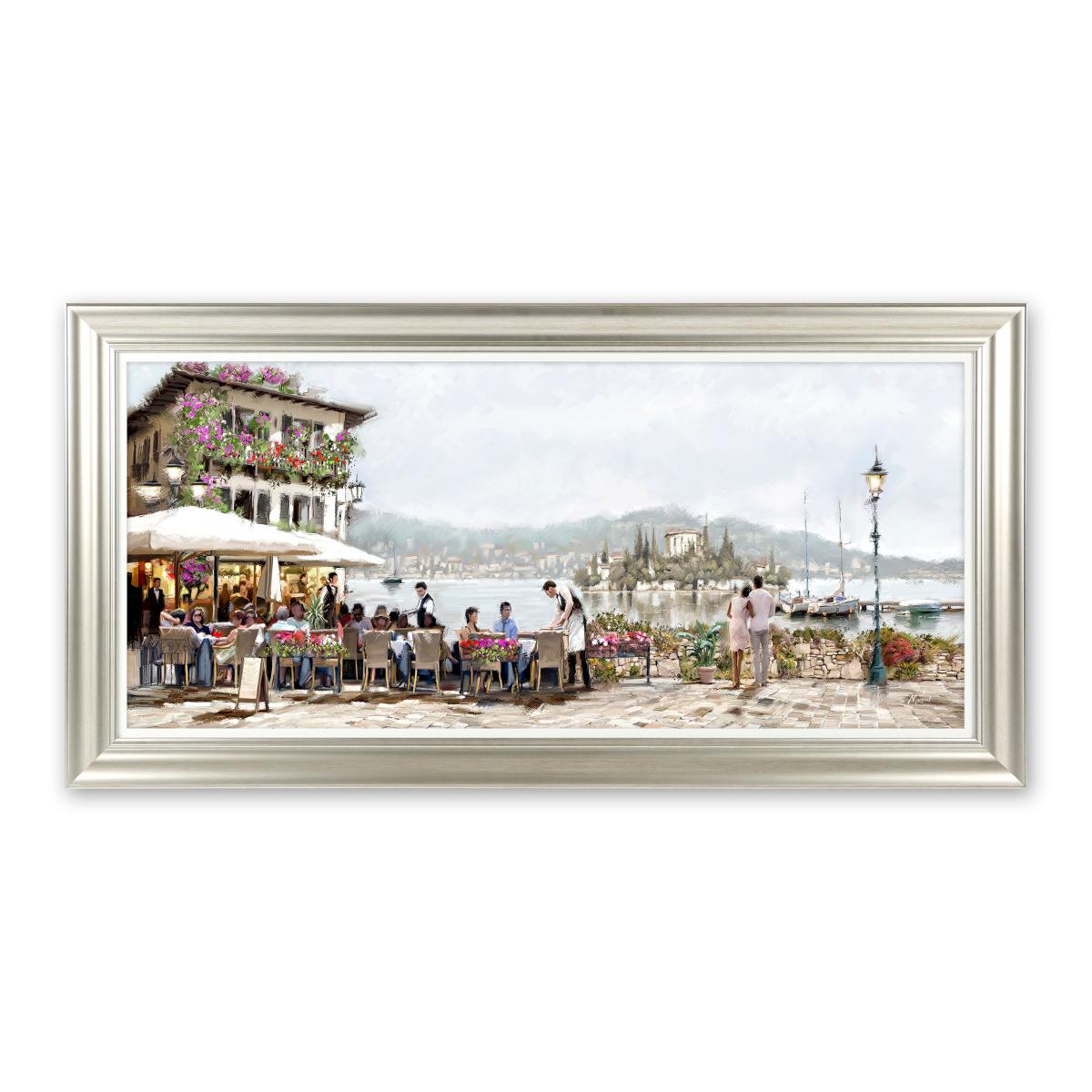 Lake Cafe by Richard Macneil Framed Print MultiColoured – image 2