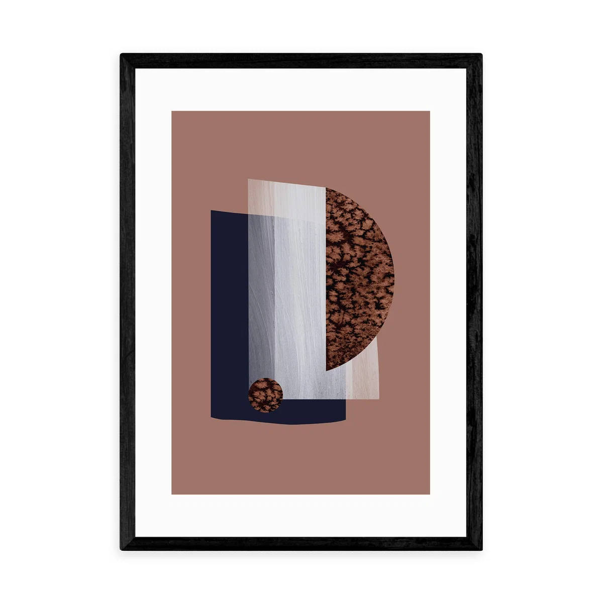 East End Prints Water Colour Shapes Red Print Brown/Blue – image 2