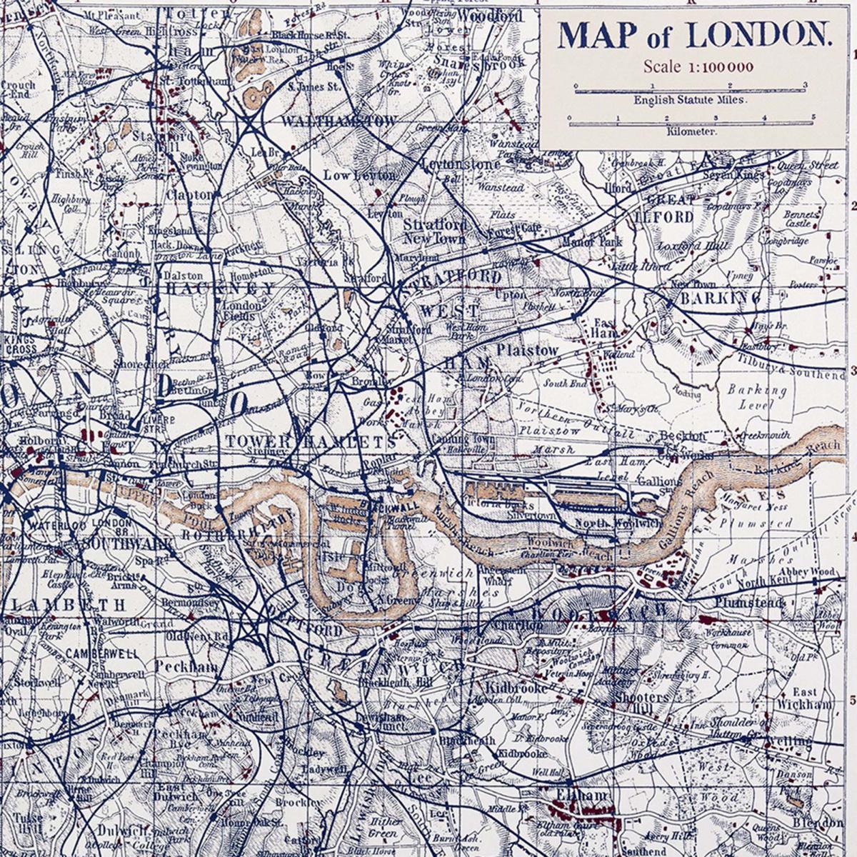 London Map Canvas Light Brown / Natural – image 2