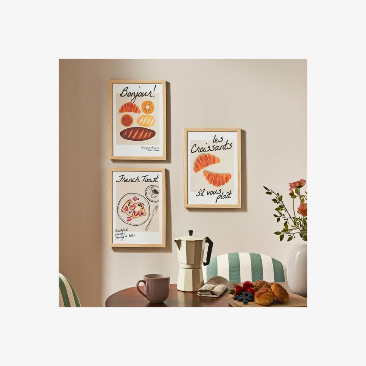 Set of 3 Bonjour Framed Prints – image 1