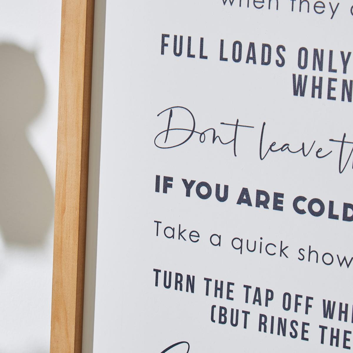 Mindful House Rules Framed Print 70x36cm White – image 2