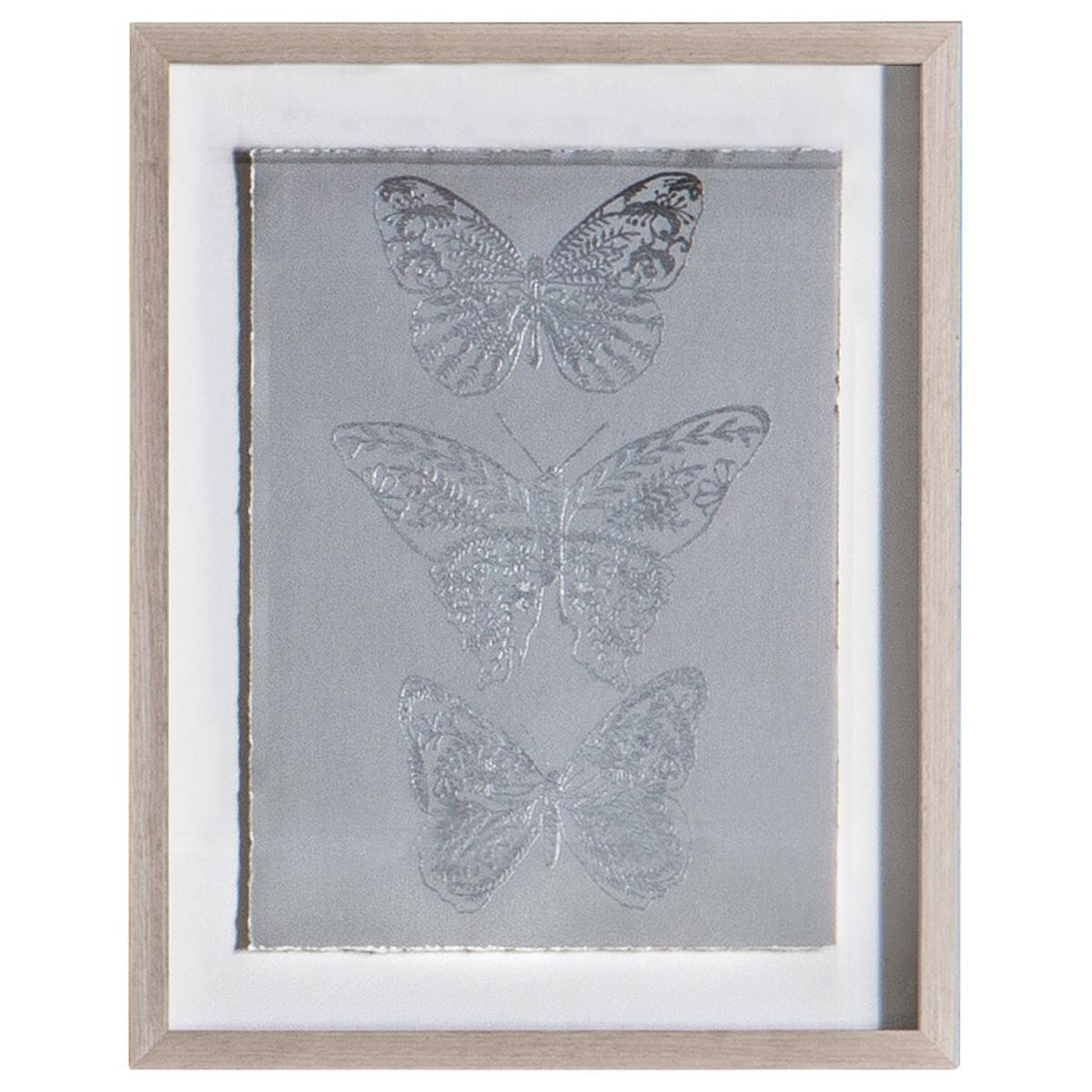 Silver Butterfly Framed Art Silver – image 2