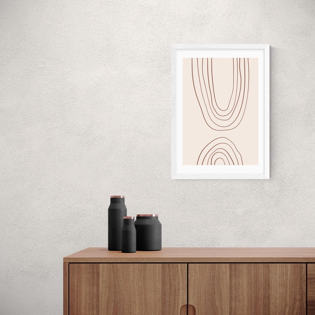 East End Prints Abstract Lines Print Natural – image 1