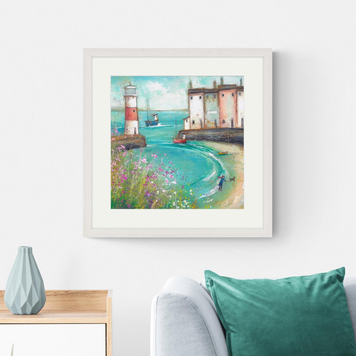 Harbour Breeze by Mark Lambert Framed Print Blue – image 1