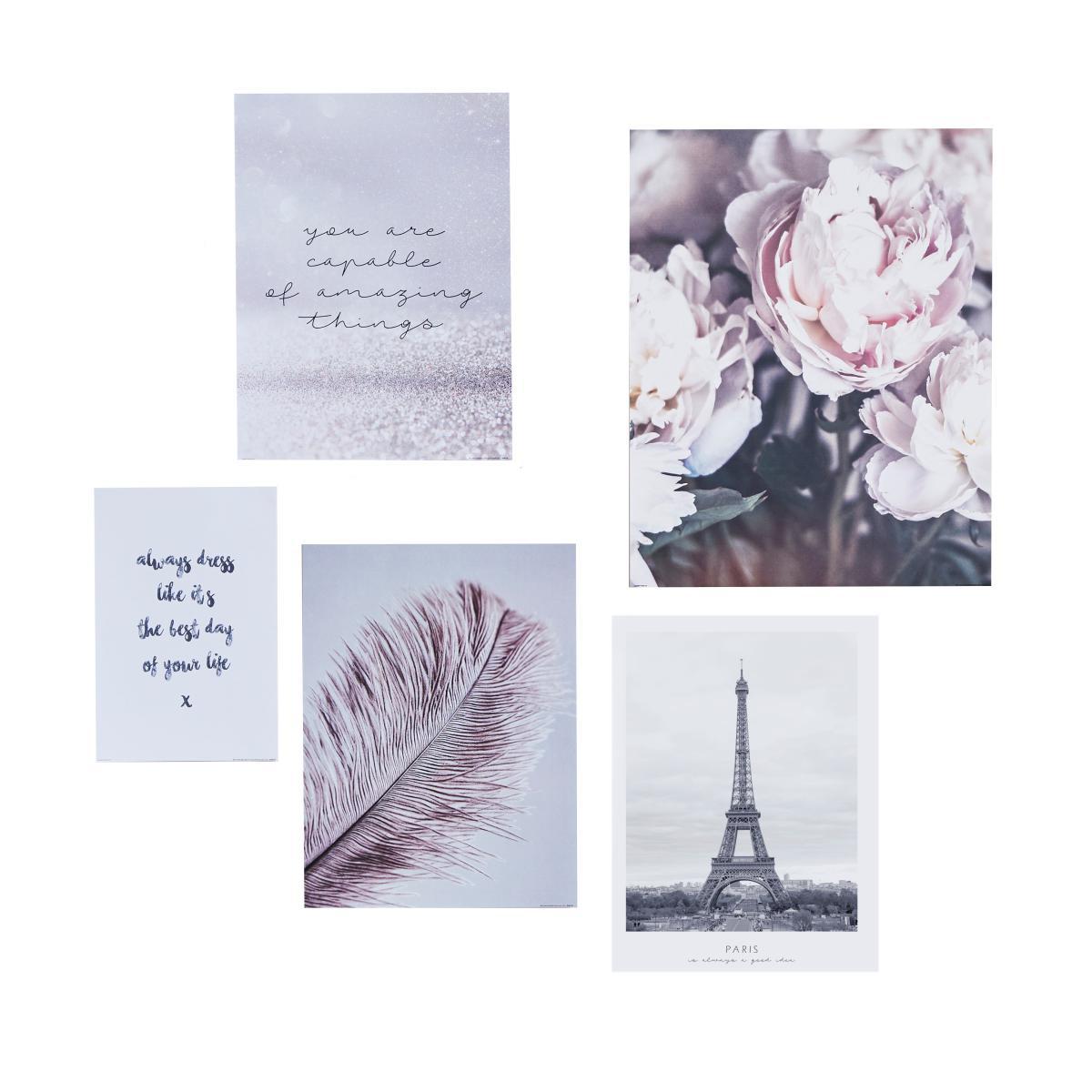 Pack of 5 Soft Glam Posters MultiColoured – image 3