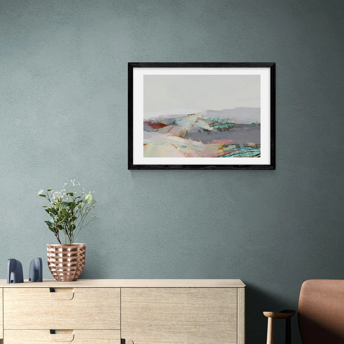 East End Prints Patchwork Land Print Blue – image 1