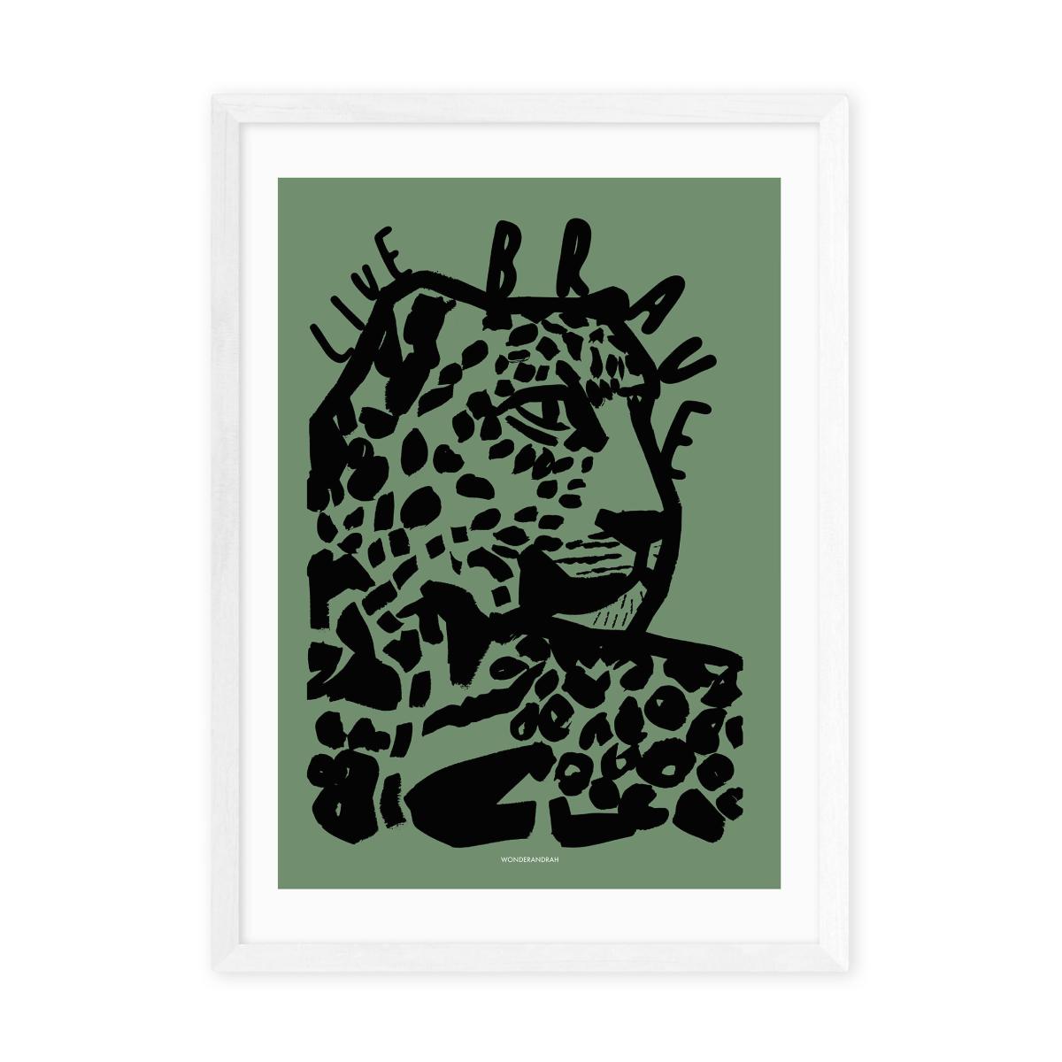 East End Prints Live Brave Green Tiger Print by Wonder and Rah – image 2