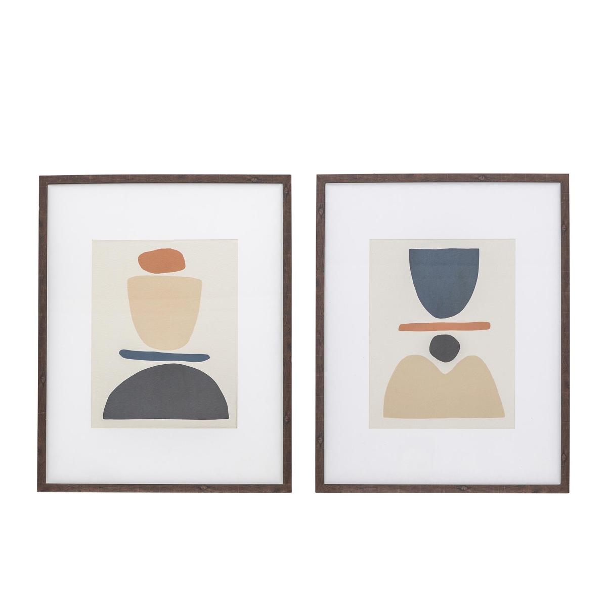 Set of 2 Oaksey Abstract Art Brown – image 2