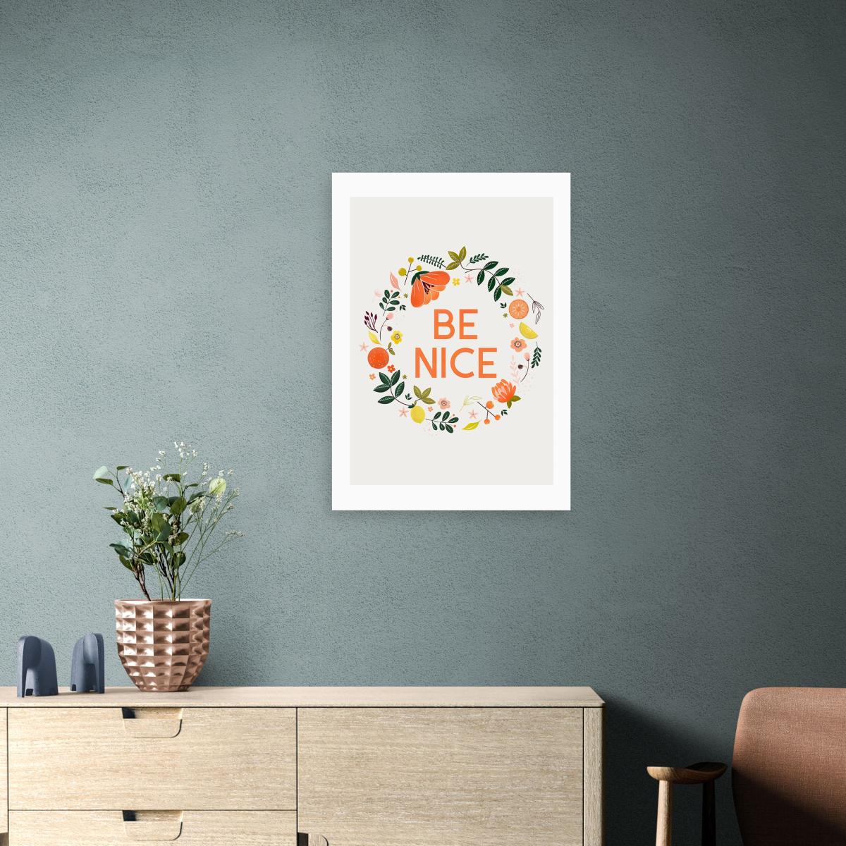 East End Prints Be Nice Print MultiColoured – image 1