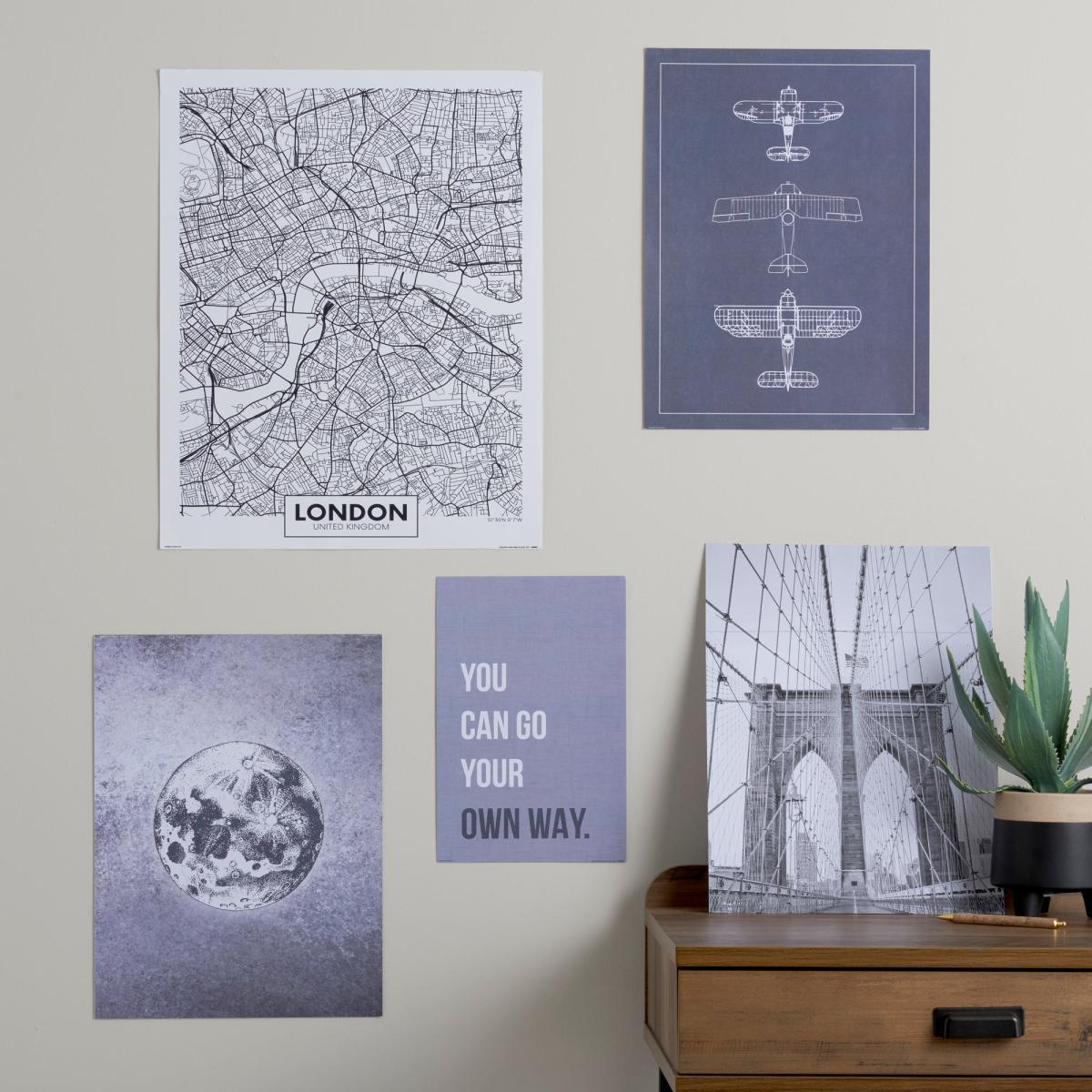 Pack of 5 Industrial Posters Black and white – image 2