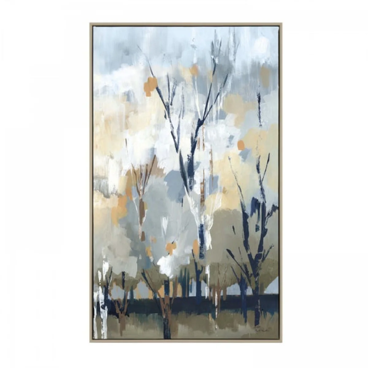 Silver Birch Blues by A Lera Framed Canvas Brown – image 2