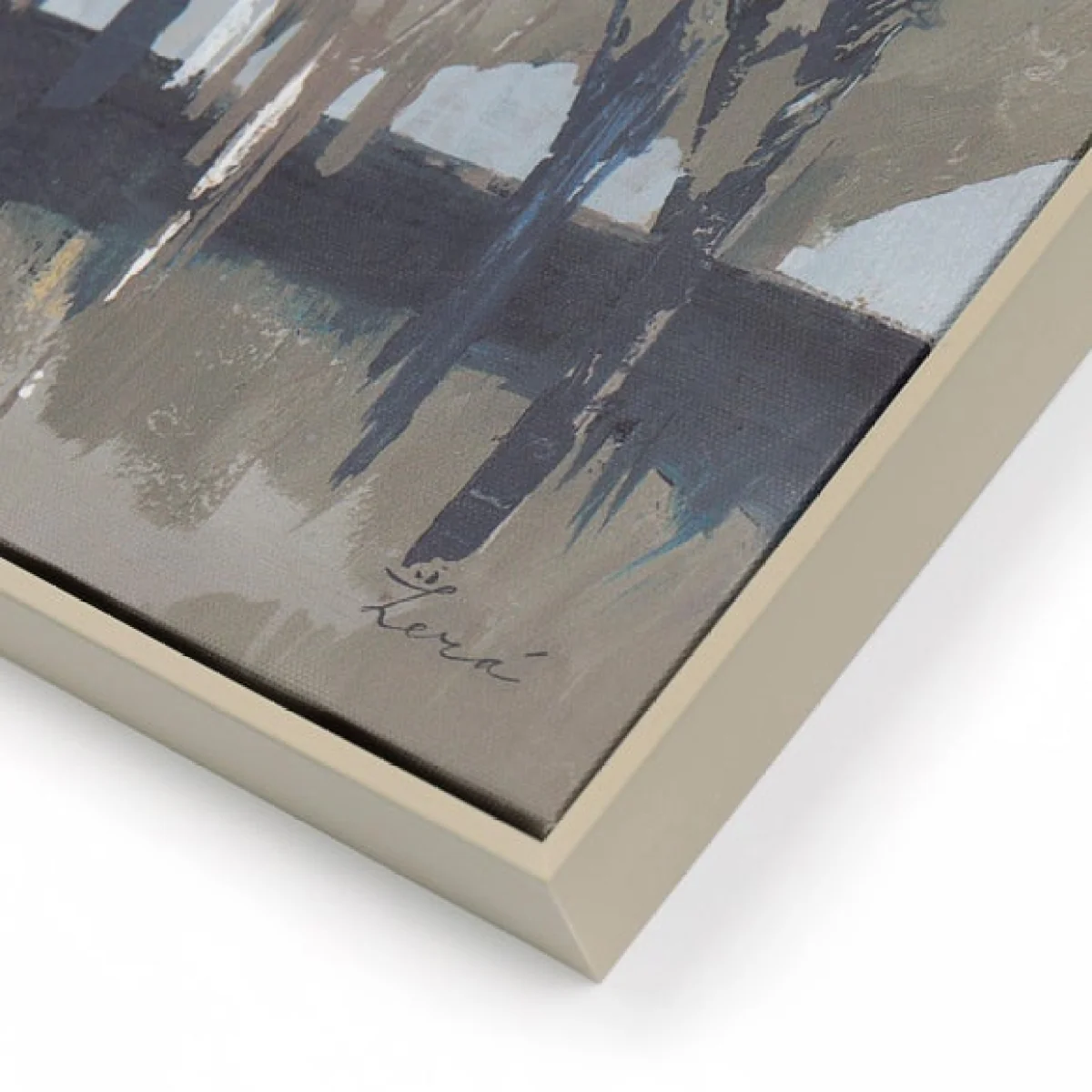 Silver Birch Blues by A Lera Framed Canvas Brown – image 3