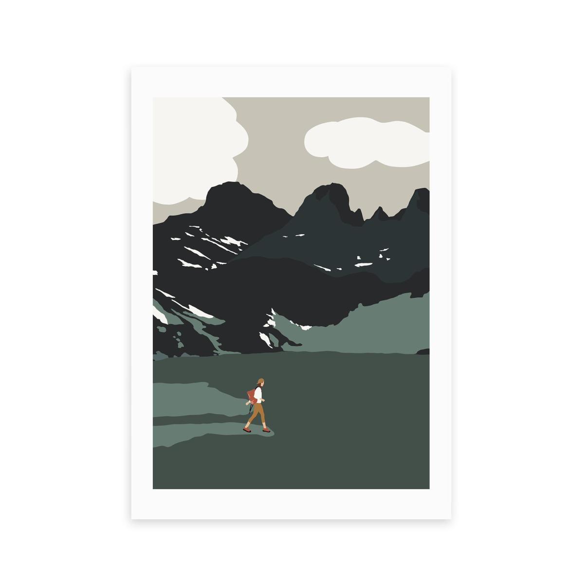 East End Prints Alpine Tarn Hiker Print Navy – image 2