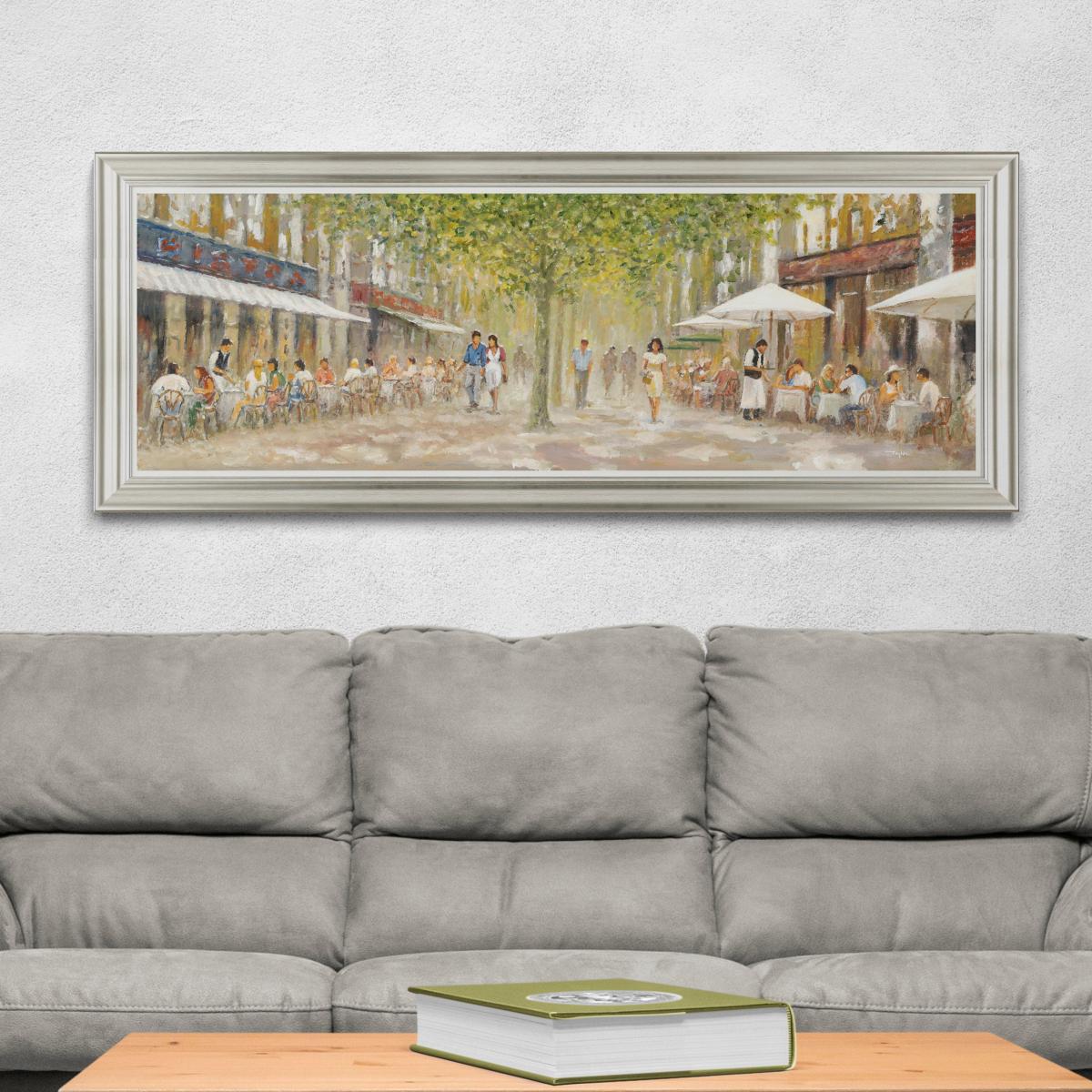 Bistro Walk by John Taylor Framed Print Green – image 1