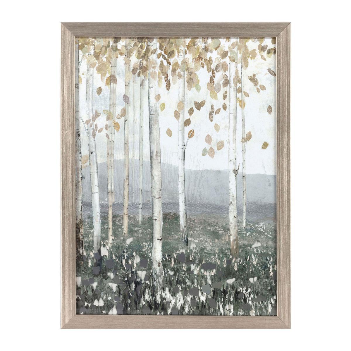 Set of 3 Woodlands Framed Prints Grey – image 2