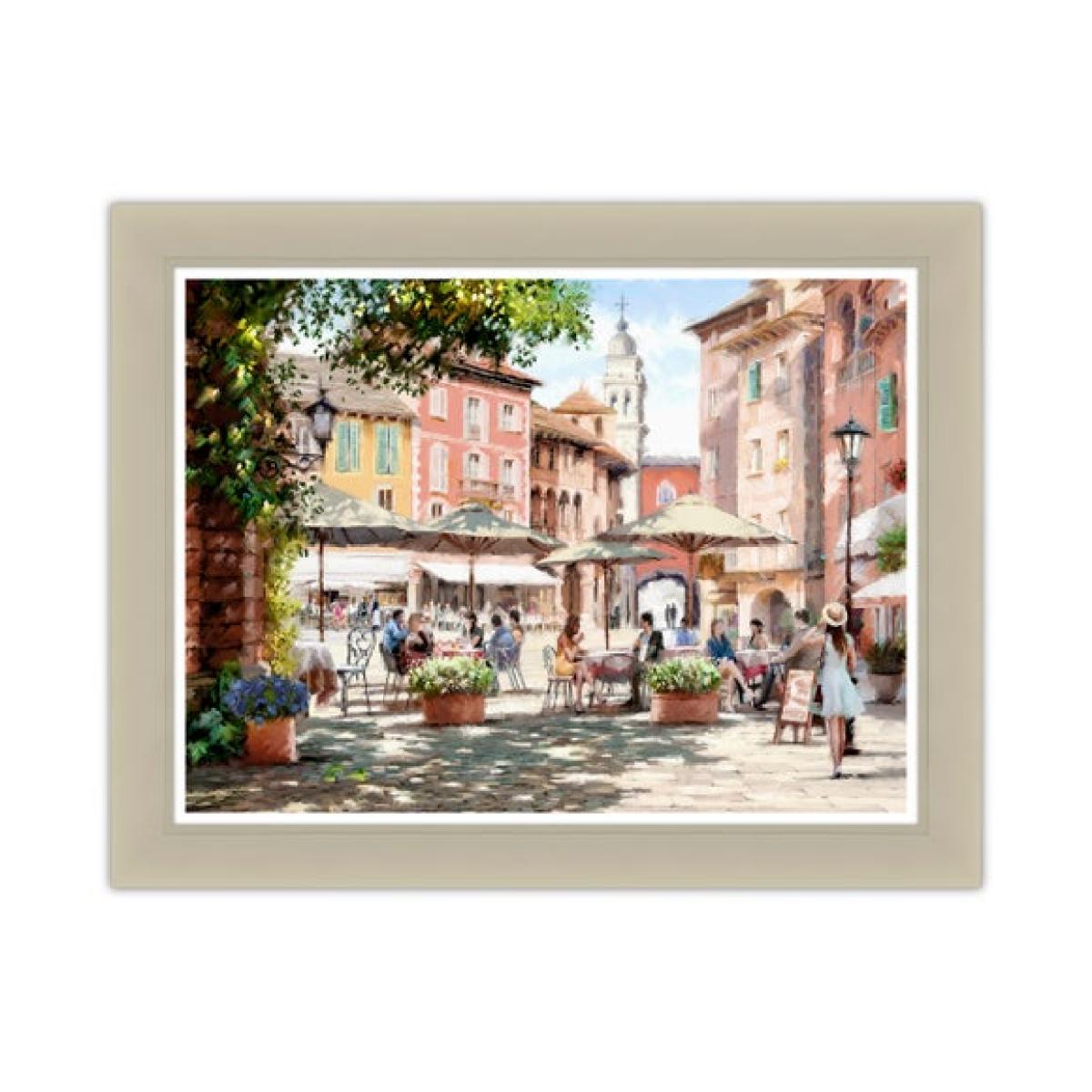 Artko Summer Courtyard Cafe Framed Print – image 3