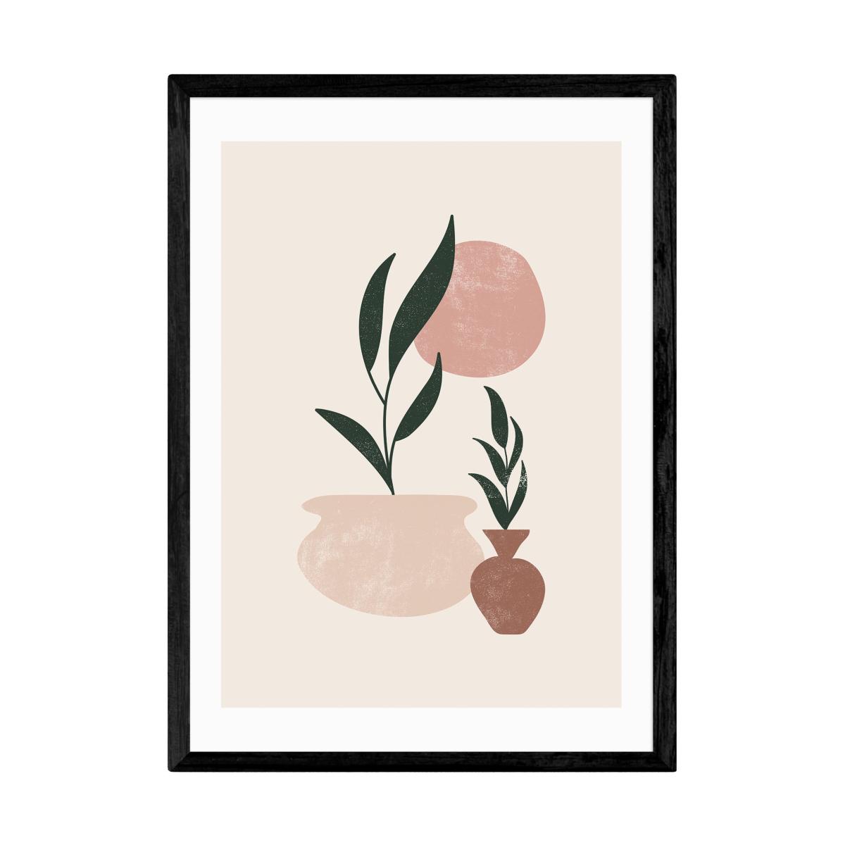 East End Prints Muted Mauve Leaves Print Beige/Green – image 2