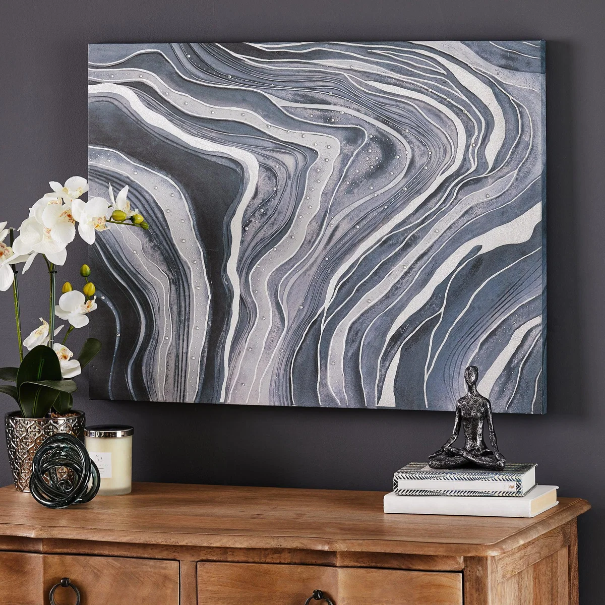 Large Marble Canvas Grey – image 1