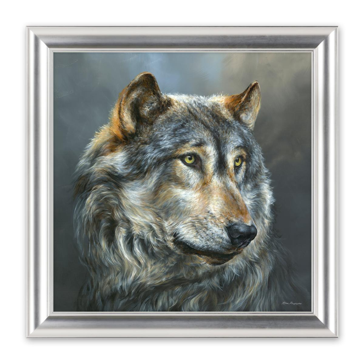 Wistful Wolf by Dina Perejogina Framed Print Natural – image 2