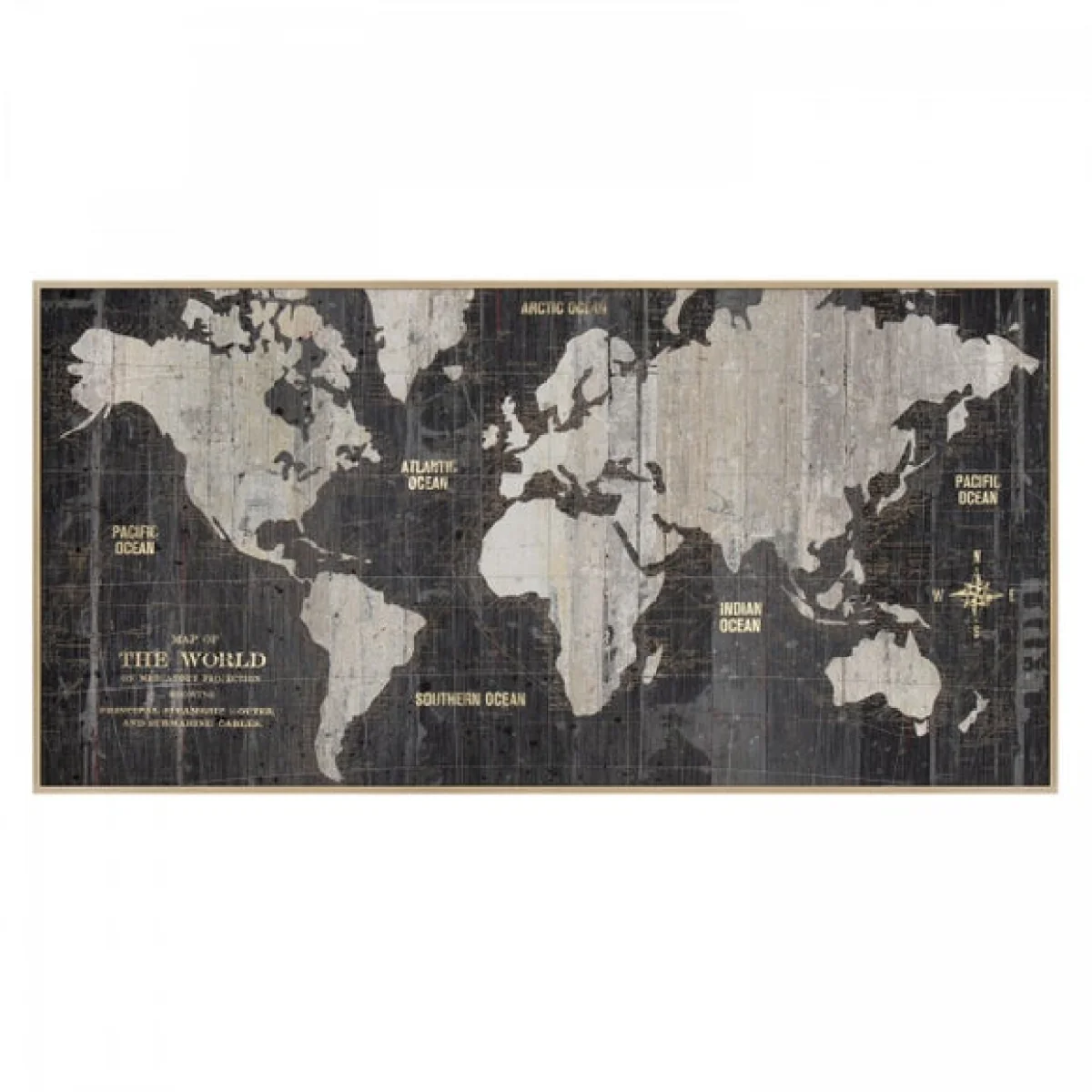 Cedar & Sage World Traveller Map Framed Canvas Gold – image 3