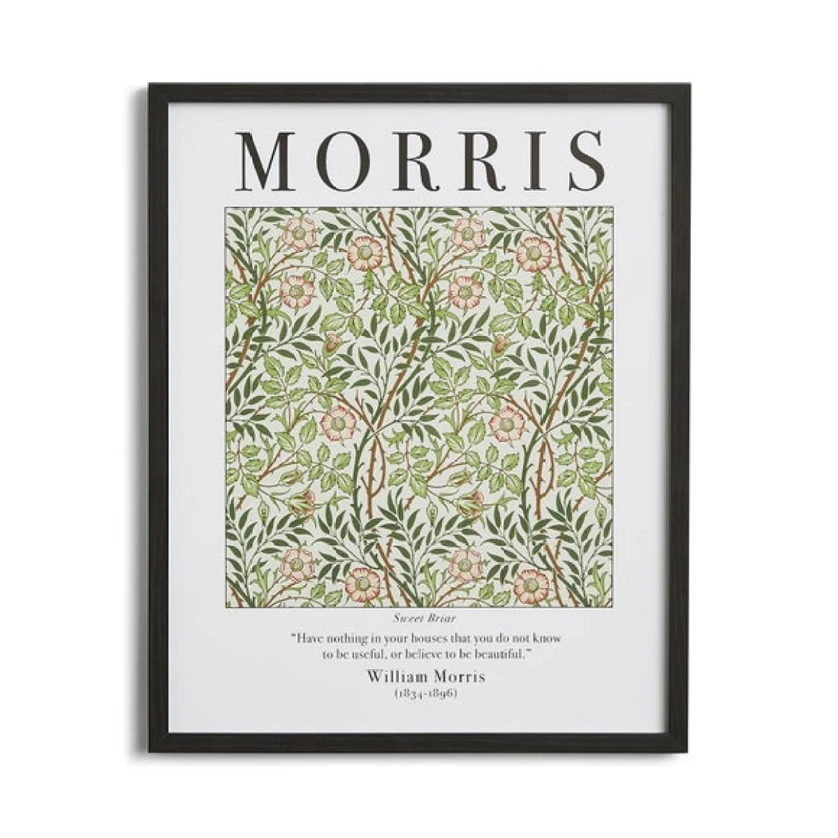 Sweet Briar by William Morris Framed Print Black – image 3