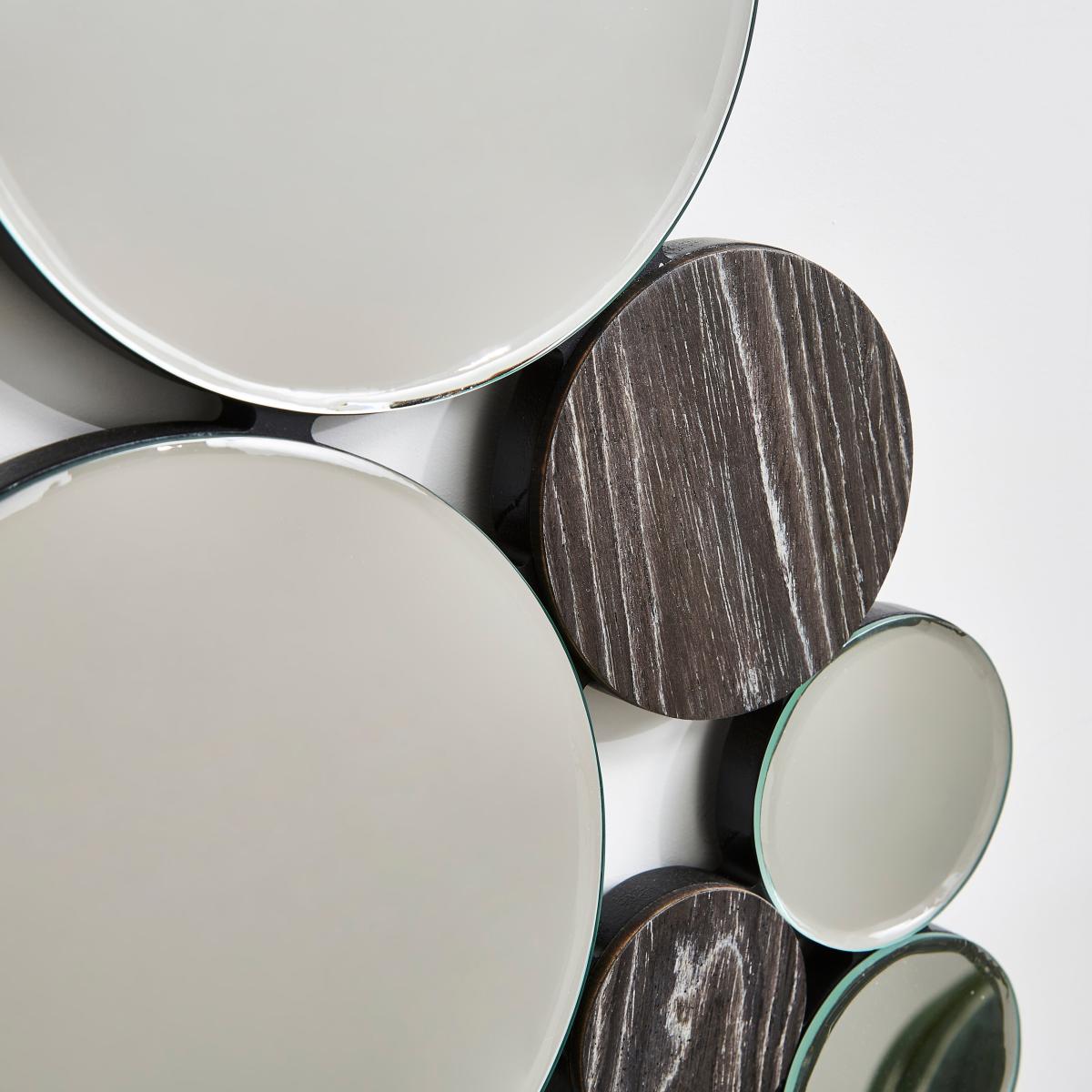 Monochrome Circles Mirrored Wall Art – image 2