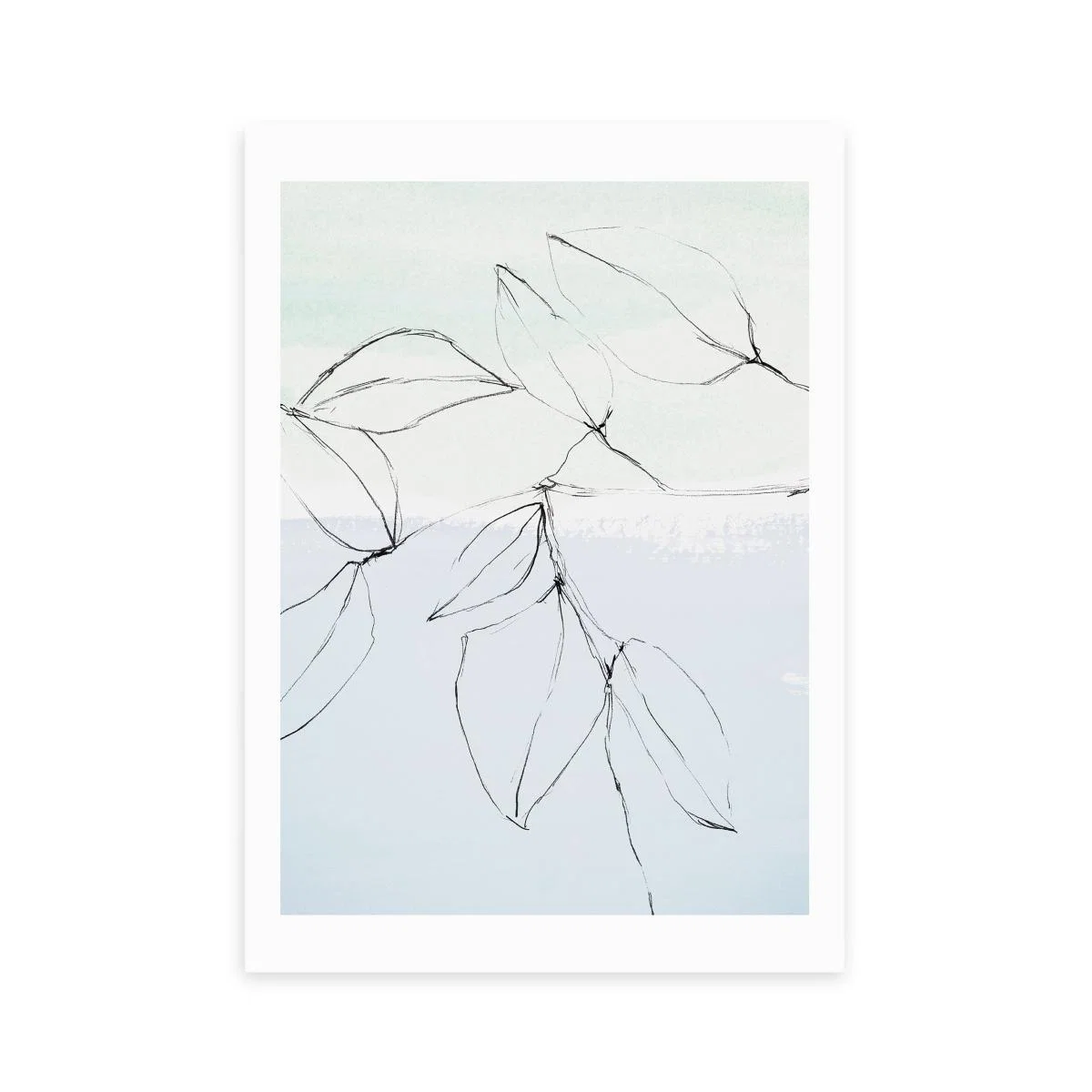 East End Prints Leaves On Pastel Blue & Mint Print Blue/White – image 2