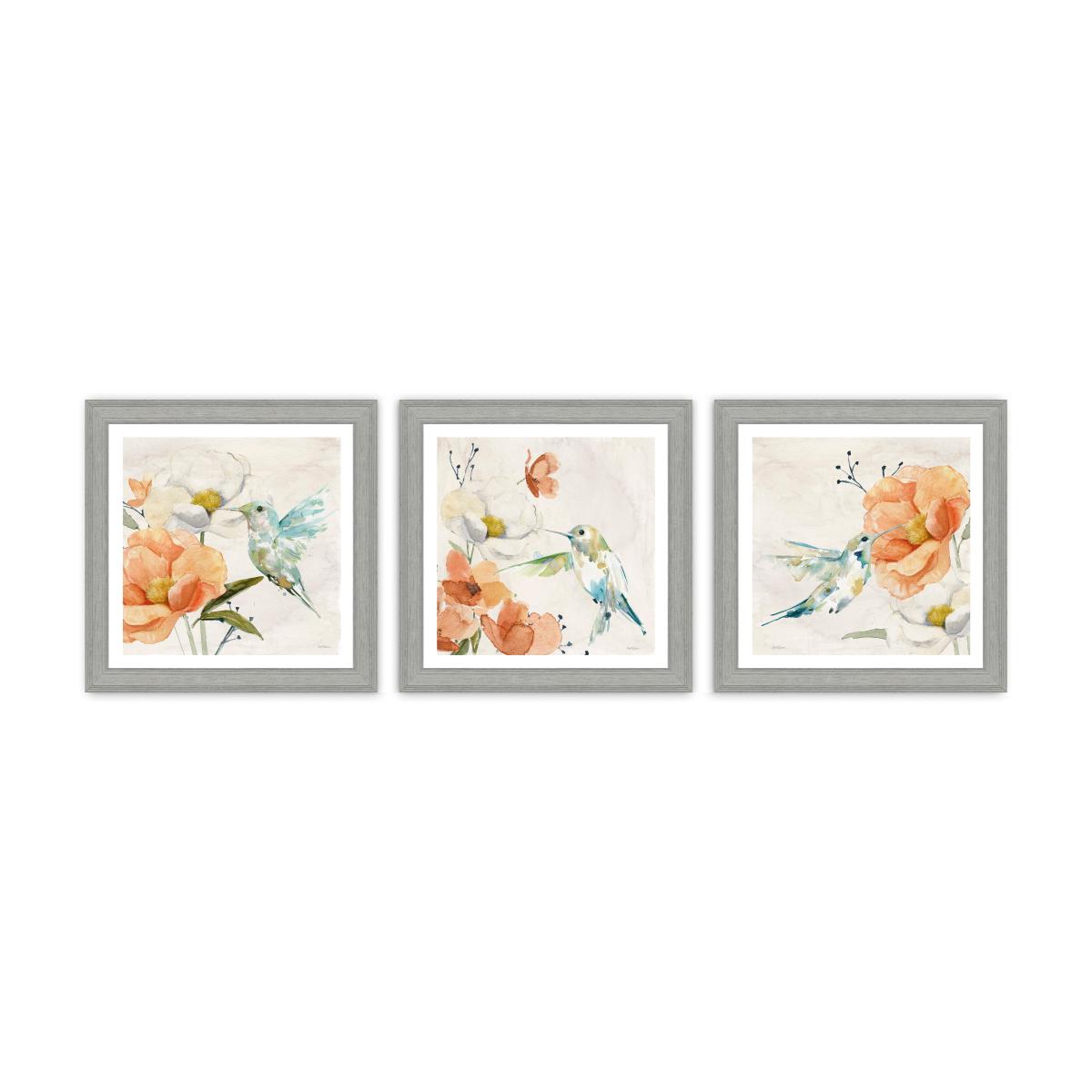 Set of 3 Hummingbirds Framed Prints MultiColoured – image 2