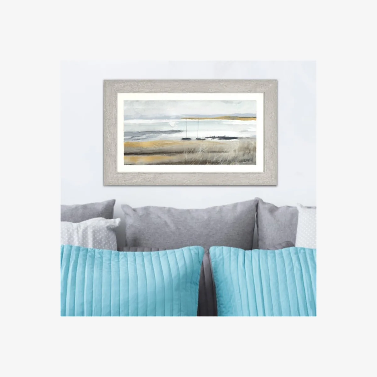 Golden Surf by Adelene Fletcher Framed Print Grey