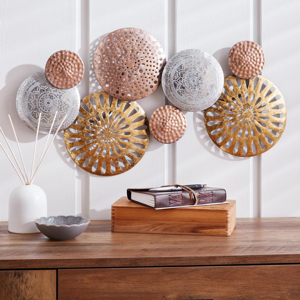 Cinnabar Metal Wall Art Brown and Silver – image 1