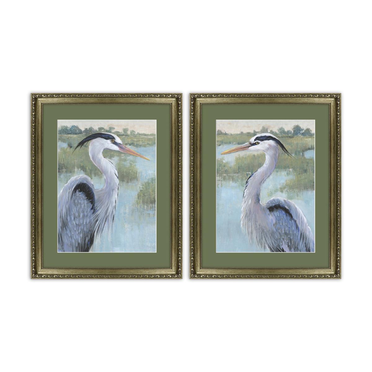 Set of 2 Blue Heron Framed Prints MultiColoured – image 2