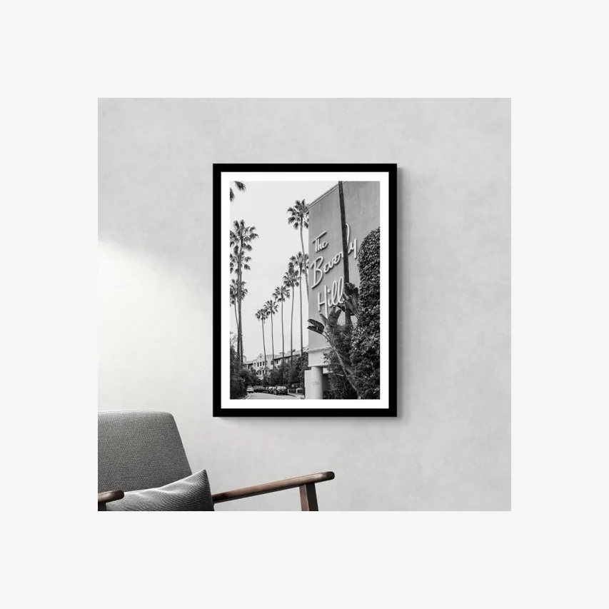 Beverly Hills Framed Print Black and White
