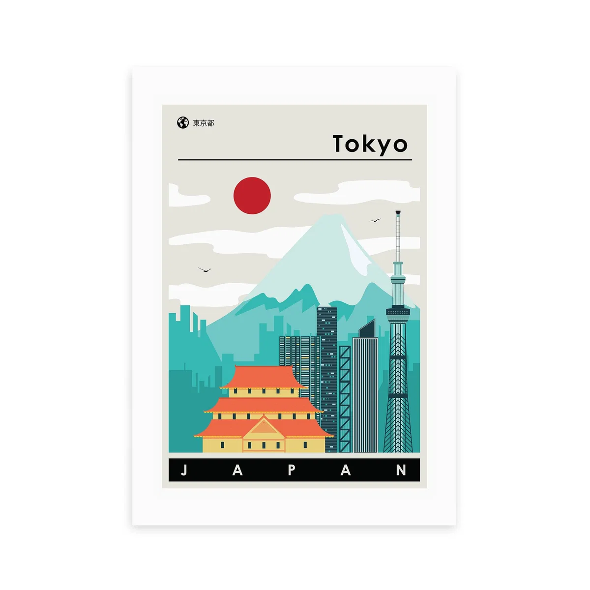East End Prints Tokyo Japan Print MultiColoured – image 2