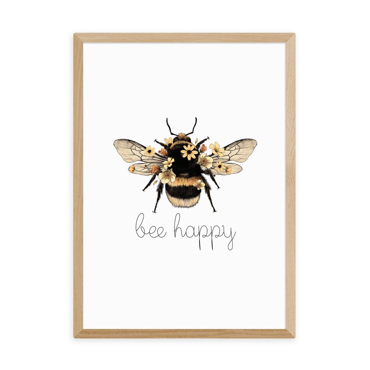 East End Prints Bee Happy Print Natural – image 2