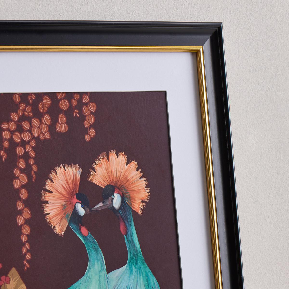 Cranes Framed Print Red – image 2