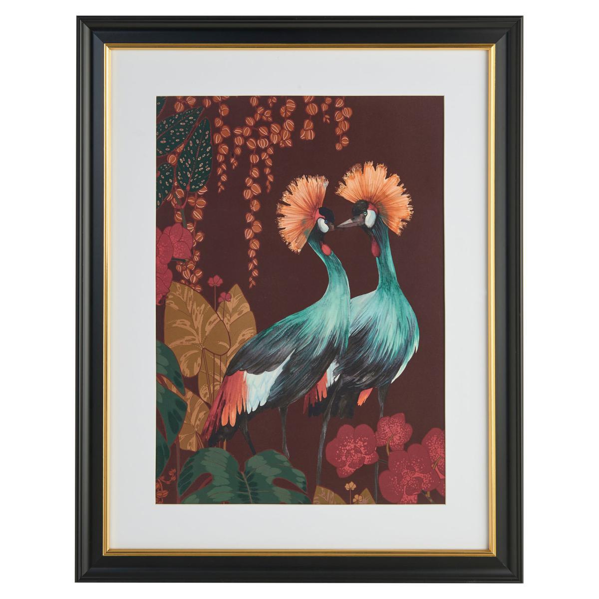 Cranes Framed Print Red – image 3