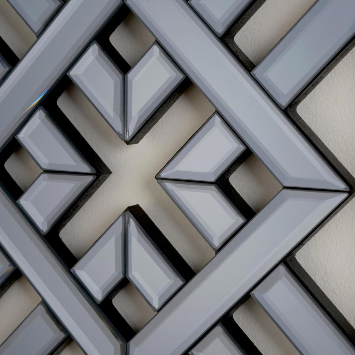 Set of 3 Luxe Smoked Diamond Wallart Grey – image 2