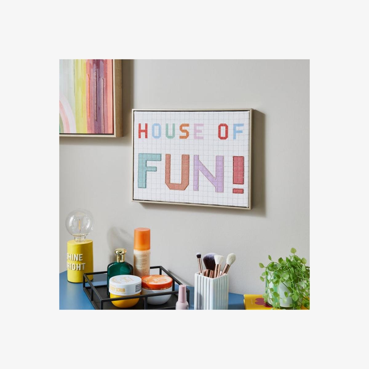 House of Fun Embroidered Wall Art – image 1