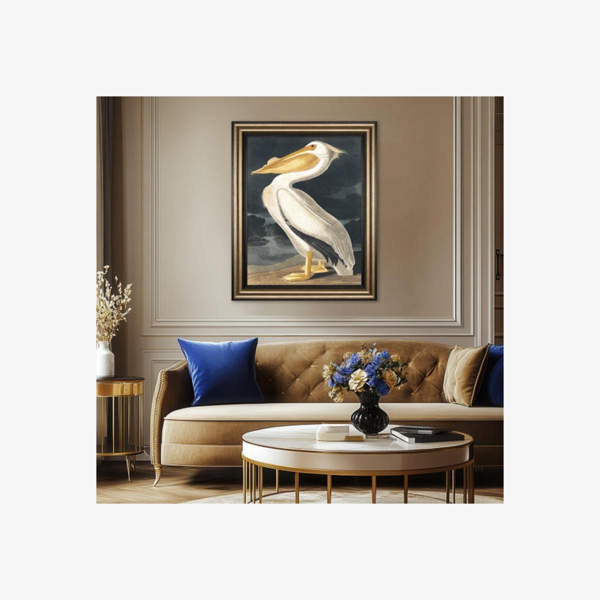 Cedar & Sage White Pelican Framed Canvas – image 1