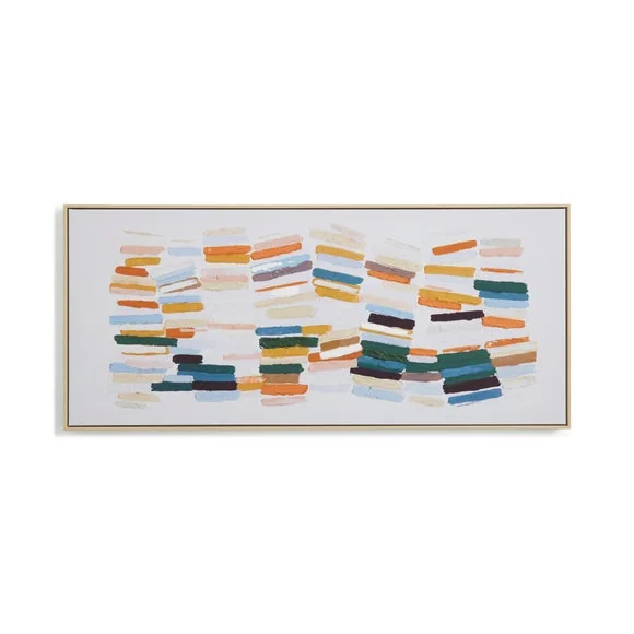 Elements Dashes Framed Canvas MultiColoured – image 3