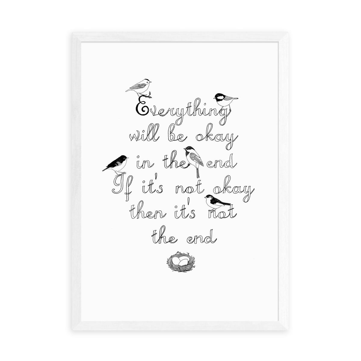 East End Prints Everything Will Be Okay Framed Print Black – image 2