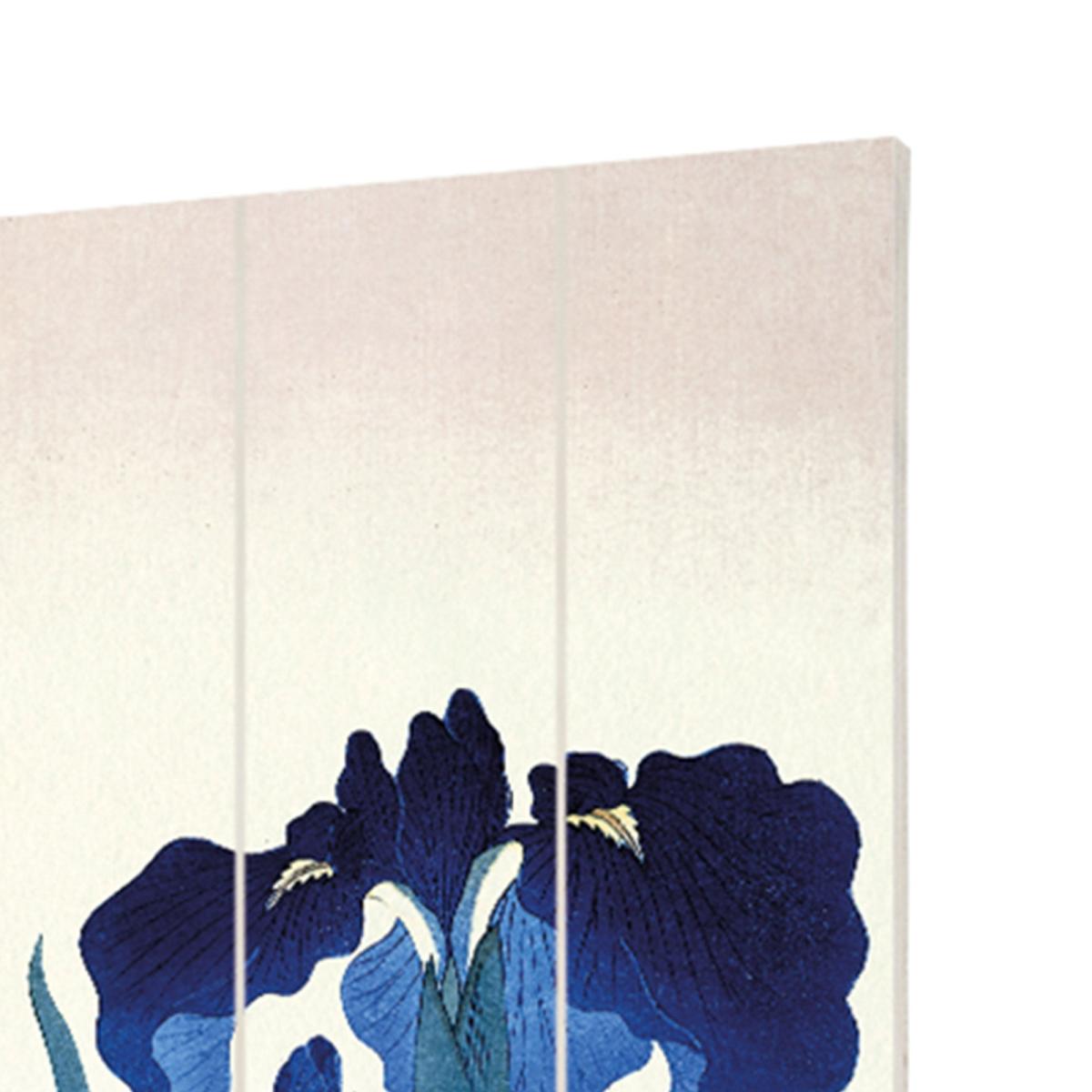 The Art Group Iris Flowers Wooden Wall Art Blue – image 3